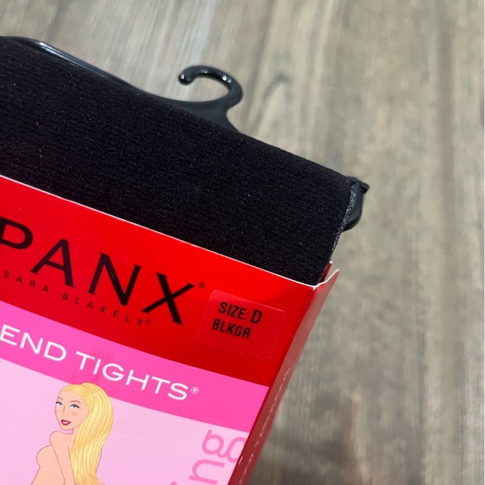 NWT Spanx Womens Heathered Contrast Tight-End Tights Stretch Black Gray Size D - Picture 2 of 4